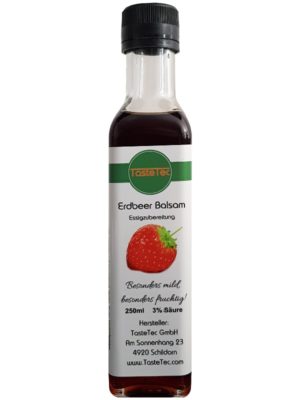 TasteTec Erdbeer Balsam Essig 3%, 250ml Glas-Flasche mit Ausgießer