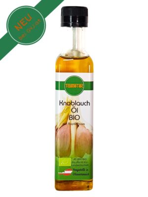 TasteTec Knoblauch Öl BIO, 250ml Glasflasche mit Ausgießer