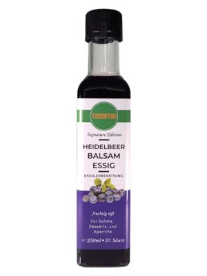 TasteTec Signature Edition Heidelbeer Balsam Essig 3%, 250ml Glasflasche